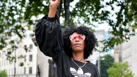 Edward Colston Statue Replaced By Black Lives Matter Protester